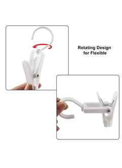 Y&D SYOSI Laundry Hooks Clip Plastic Clothes Pins Super Strong Hanger Clips Swivel for Clothing Store Home Office Workshop Curtain White Black 20 PCS  - Image 2