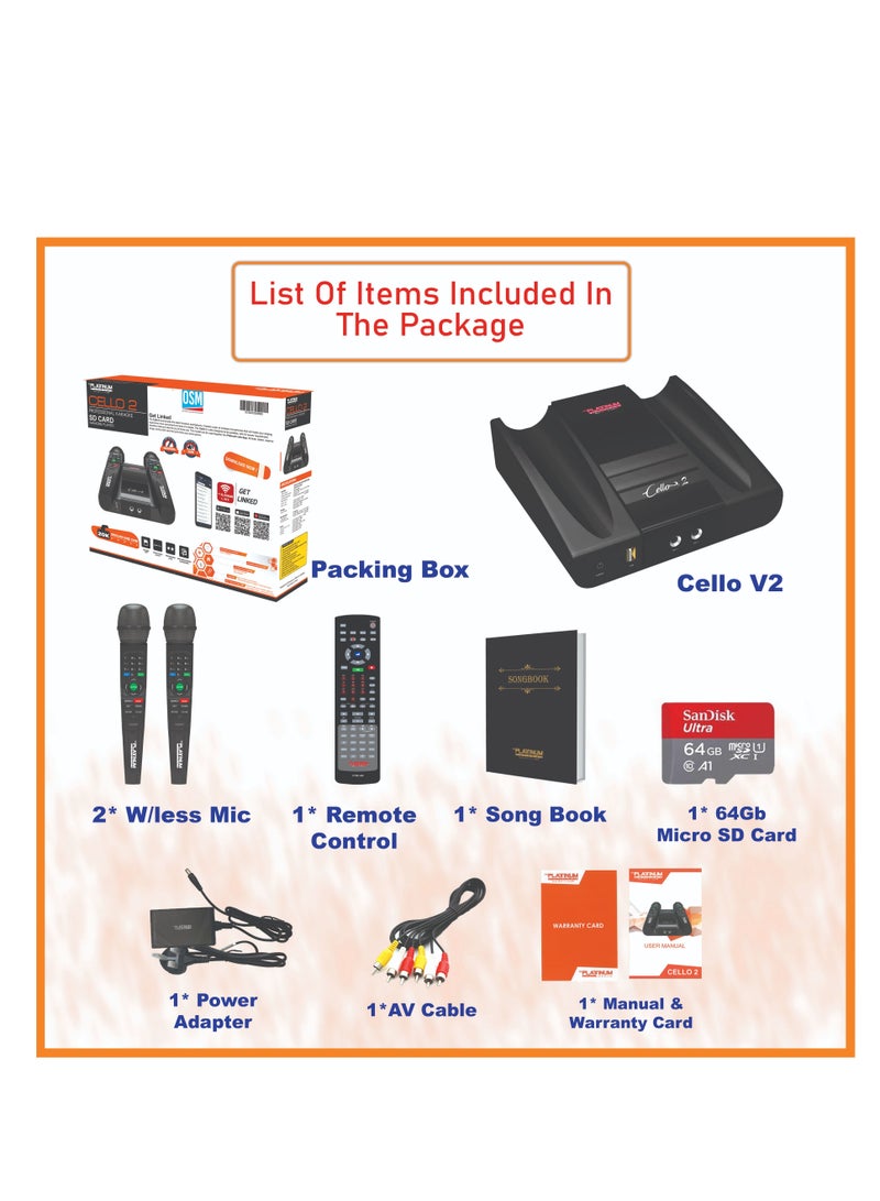 PLATINUM KARAOKE CELLO V2 WITH TWO WIRELESS MIC   24000 ENGLISH ,TAGALOG & INDIAN SONGS - Image 5