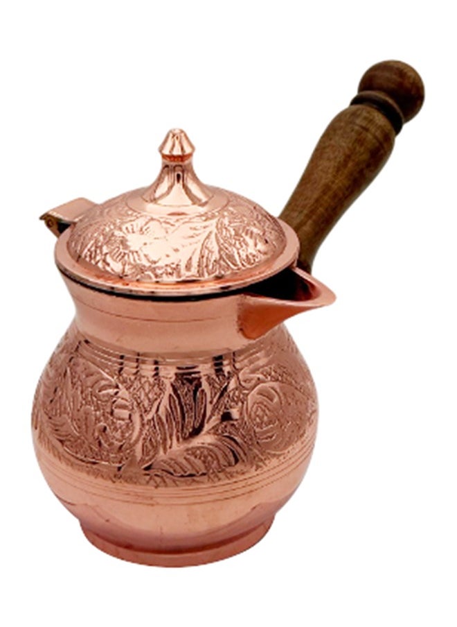 Majestic Majestic Copper Turkish Coffee Pot Set – 3-Piece Set (250 ml, 360 ml, 480 ml) – Elegant Floral Engraving, Wooden Handle, Perfect for Turkish Coffee, Arabic Coffee, and Tea Brewing  - Image 2