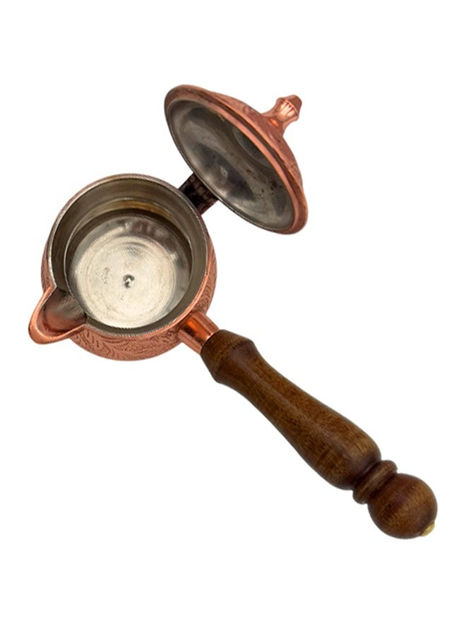 Majestic Majestic Copper Turkish Coffee Pot Set – 3-Piece Set (250 ml, 360 ml, 480 ml) – Elegant Floral Engraving, Wooden Handle, Perfect for Turkish Coffee, Arabic Coffee, and Tea Brewing  - Image 4