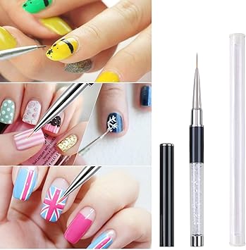 11mm Nail Art Painting Brush Crystal Acrylic UV Gel Line Pen Manicure Nail Liner Brush Nal Art Painting Brushes for UV Gel Builder Nail Drawing Line - Image 5