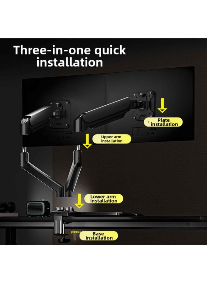 Dual Monitor Arm,Full Adjustable Dual Monitor Stand,for 17 to 27 Inch Computer Screens,Full Motion VESA 75x75/100x100,With C-Clamp and Grommet Base, Each Arm Holds 2-9 kg - Image 3