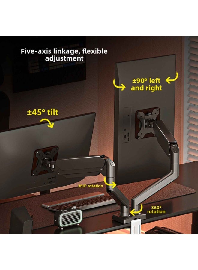 Dual Monitor Arm,Full Adjustable Dual Monitor Stand,for 17 to 27 Inch Computer Screens,Full Motion VESA 75x75/100x100,With C-Clamp and Grommet Base, Each Arm Holds 2-9 kg - Image 2