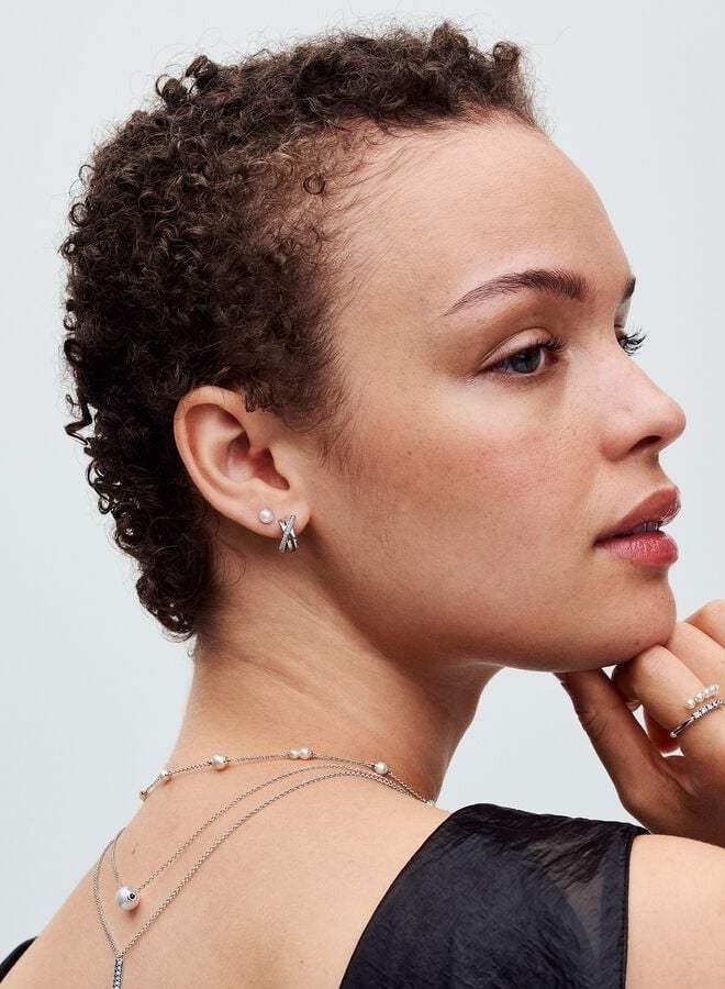 Pan Home Sterling silver versatile fashionable women's earrings - Image 3