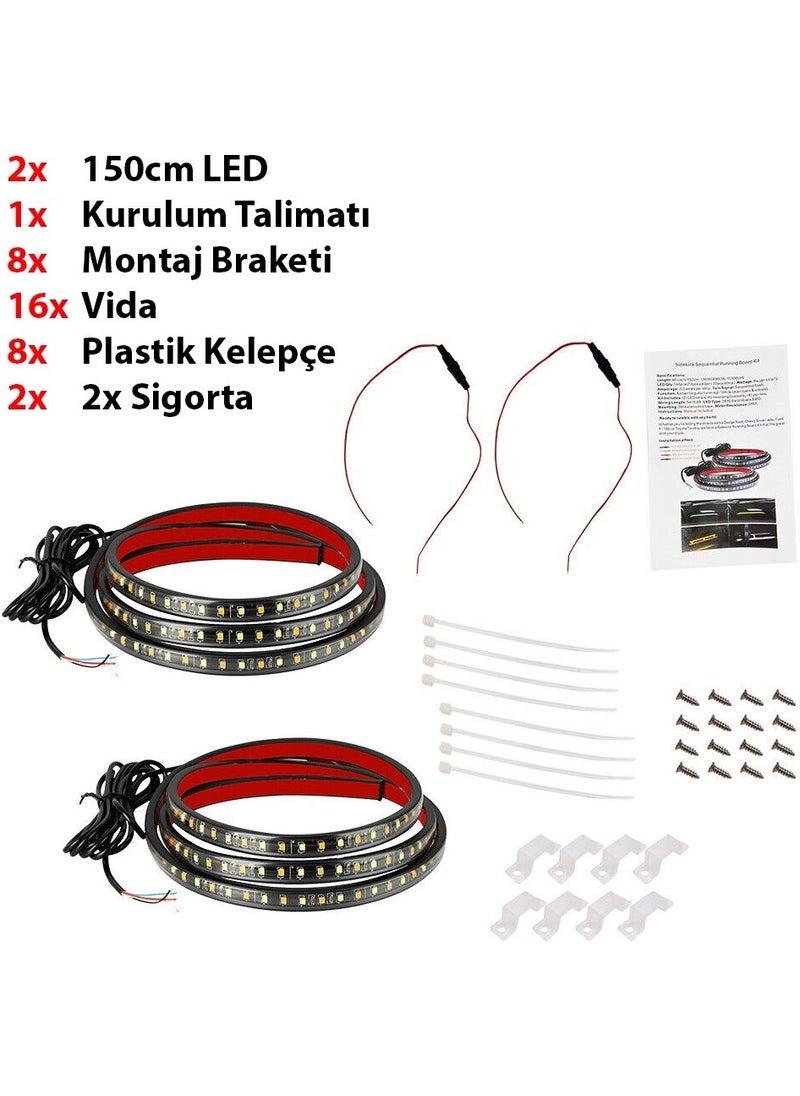 Techmaster Pick Up Off Road Caravan SUV Side Step LED Drl Signal 150CM  - Image 5