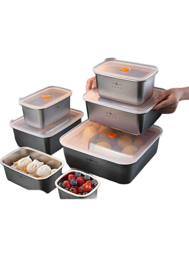 Ssgp Stainless Steel Food Storage Container, 316L Food-Grade Lunch Box, Sealed Refrigerator Storage Box, Square Tray With Lid, 1300Ml - Image 2