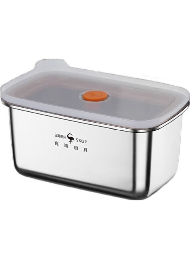 Ssgp Stainless Steel Food Storage Container, 316L Food-Grade Lunch Box, Sealed Refrigerator Storage Box, Square Tray With Lid, 1300Ml - Image 3