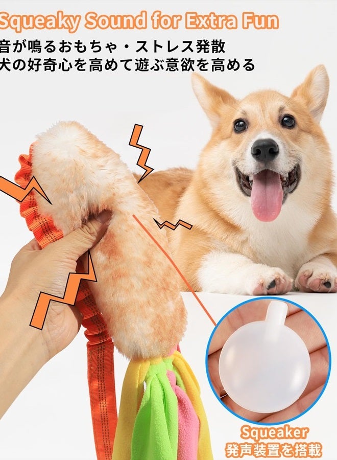 SCHITEC Dog Tug Toy, Bungee Tug of War Rope Toys with Squeaky Sound for Exercise & Interactive Play Games, Puppy Training Pull Toy for Small Medium Large Dogs - Image 4