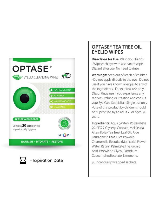 Optase Tea Tree Oil Lid Wipes Preservative Free - Image 2