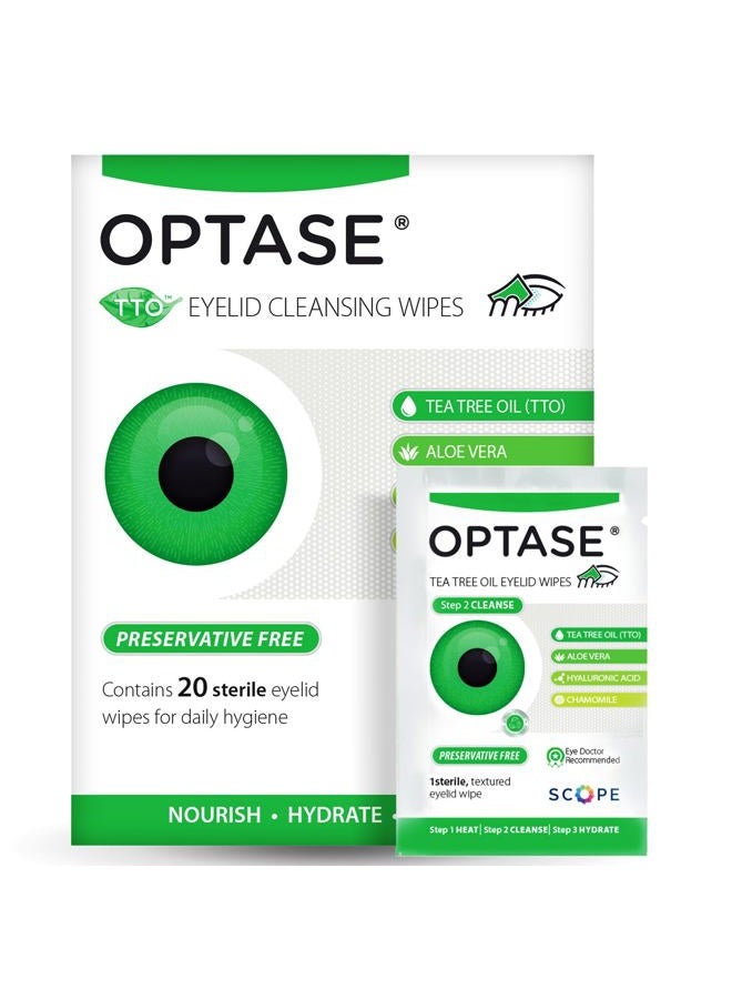 Optase Tea Tree Oil Lid Wipes Preservative Free - Image 1