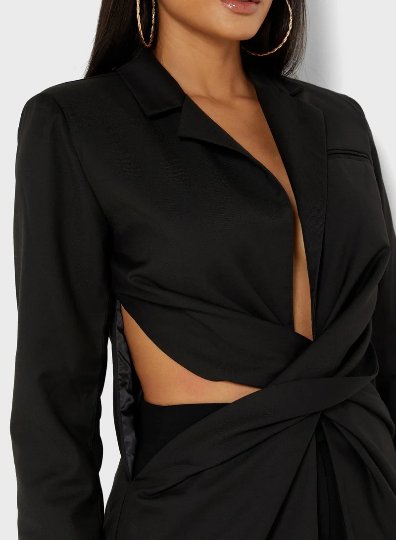 Miss Pap Knot Detail Tailored Blazer