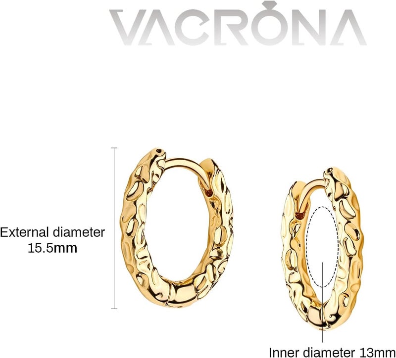 VACRONA Cubic Zirconia Huggie Earrings 14k Gold Plated Tiny Earrings Small Huggie Hoop Earrings Simple Lightweight Hoops Gift for Women - Image 4