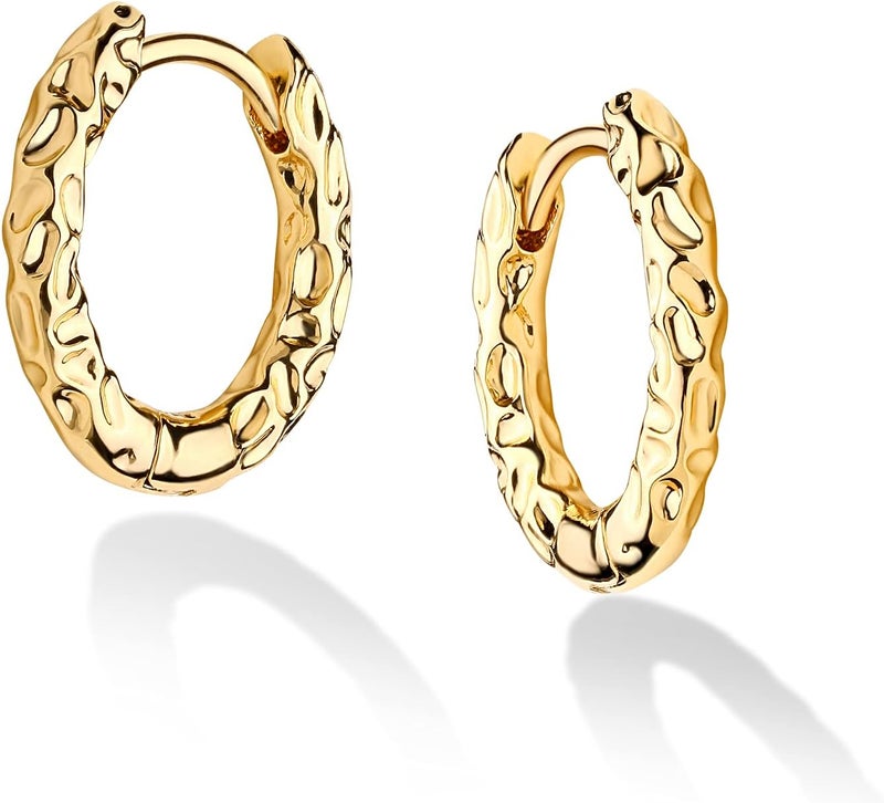 VACRONA Cubic Zirconia Huggie Earrings 14k Gold Plated Tiny Earrings Small Huggie Hoop Earrings Simple Lightweight Hoops Gift for Women - Image 1