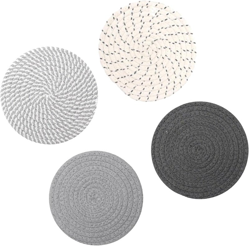 Set of 4 Heat-resistant Placemats for Hot Dishes and Pots - Boho Farmhouse Style - Image 1