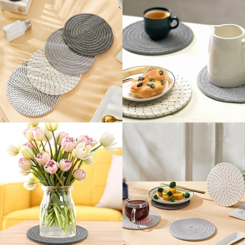 Set of 4 Heat-resistant Placemats for Hot Dishes and Pots - Boho Farmhouse Style - Image 3