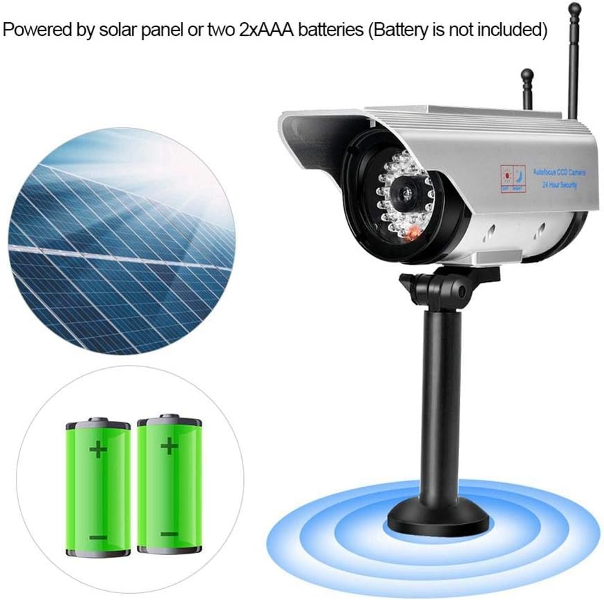 klarako Klarako Fake Camera Solar Power Led Dummy Camera Outdoor Security Surveillance Camera Simulated Video Camera Indoor Outdoor Surveillance Camera