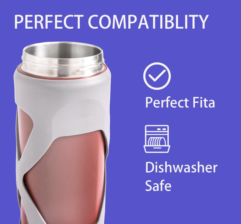 JRSENL Silicone Water Bottle Boot for Owala 24 oz, Silicone Case with Handle, Anti-Slip Protective Sleeve Protector, Reduce Damage and Provide Comprehensive Protection for FreeSip(Blue) - Image 3