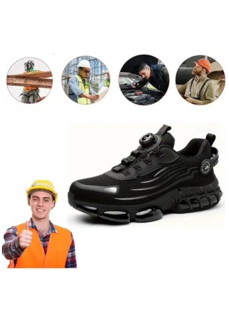 حذاء عمل مقاوم لخدوش إصبع القدم الفولاذية الاحترافية من نوع يونيسكس أحذية سلامة امتصاص الصدمات غير الانزلاقية أحذية رجال في الهواء الطلق (41 يورو) - Image 1