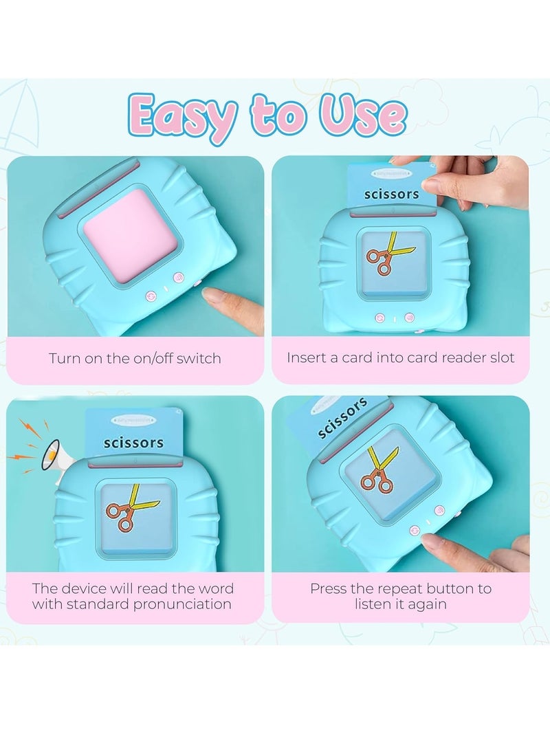 Flash Cards Educational Learning Toys for 2 3 4 5 6 Year Old Boys and Girls with Sound Effect, 224 Sight Words Learning, Birthday Christmas Toddler Toys Blue - Image 4