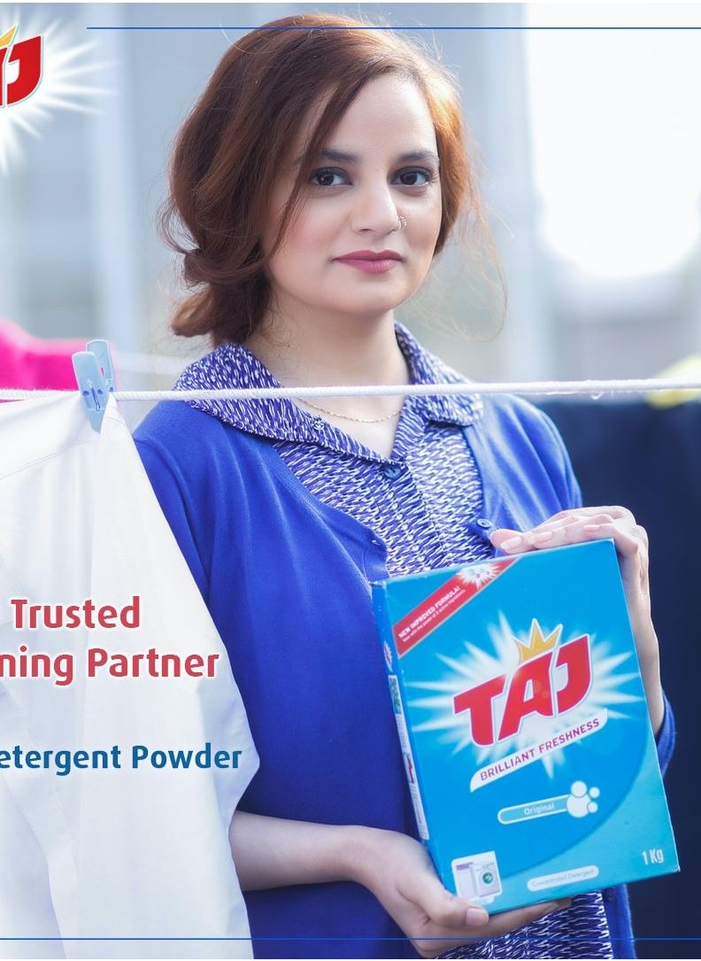 TAJ TAJ Detergent Powder 1kg Laundry Detergent Powder Original Freshness Concentrated HF Compact  - Image 3