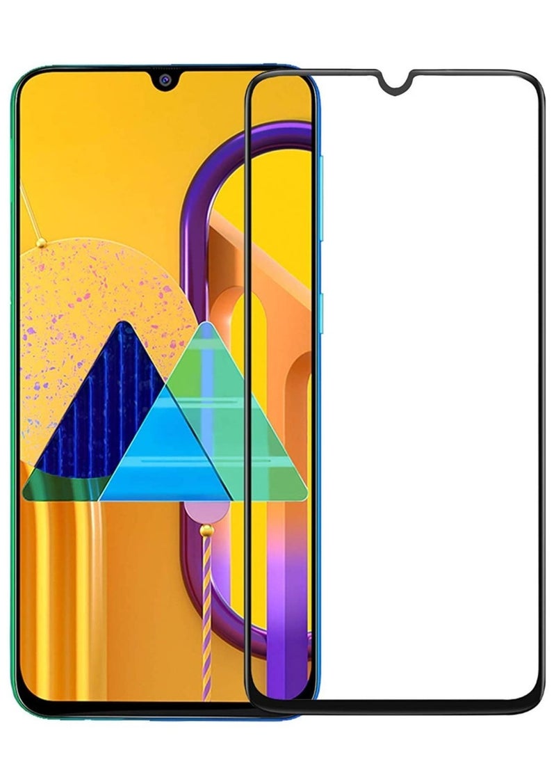 ELTRAZONE Screen Guard for Samsung Galaxy M30s / M30 / M31 / M21 / A30 / A30s / A50 / A50s Tempered Glass Screen Protector Full Glue Edge-to-Edge Gorilla Screen Protector - Black - Image 1