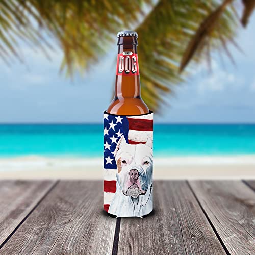 Caroline's Treasures USA American Flag with Pit Bull Ultra Beverage Insulators for slim cans - Image 2