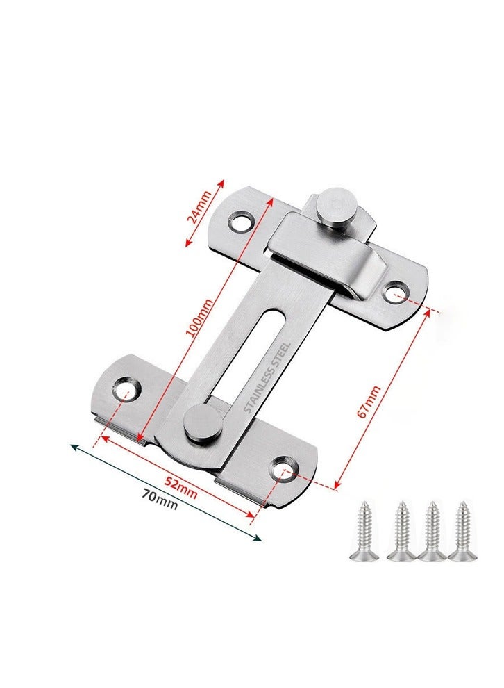 HOMESTAR 1pcs Stainless Steel Gate Latches Lock Door Latch,Safety Door Lock, Buckle, Brushed Finish for Closet Door, Garden, Household, Bathroom, Outdoor, Garage - Image 2