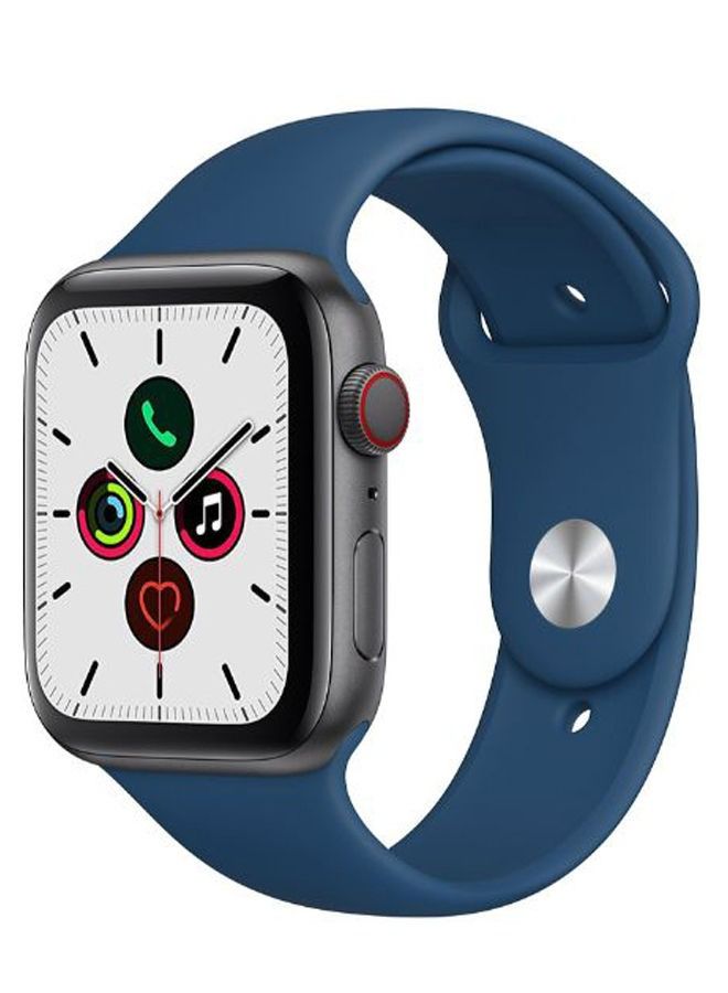 Solid Silicone Replacement Band For Apple Watch Series 5/6/7 42/44/45mm Blue Horizon - Image 2