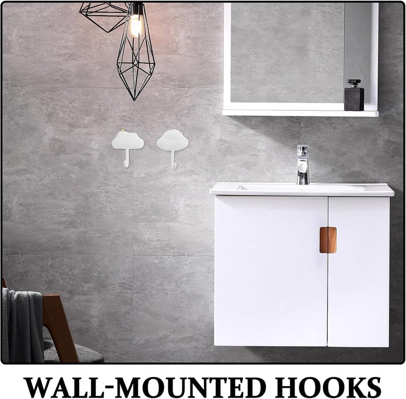 3pcs No-Drill Self-Adhesive White Wall Hooks Household Hanging Hooks for Door Coat Towel Storage Bathroom Entryway Organizing - Image 3