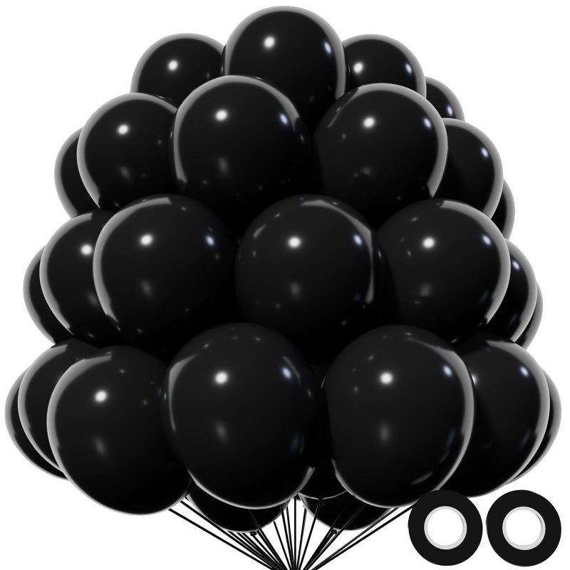 KAWKALSH Black Balloon 110pcs 12 Inch Thickened Latex Party Balloons Helium Bright Color for Birthday Baby Shower Wedding Party Supplies Arch Garland Decoration - Image 3