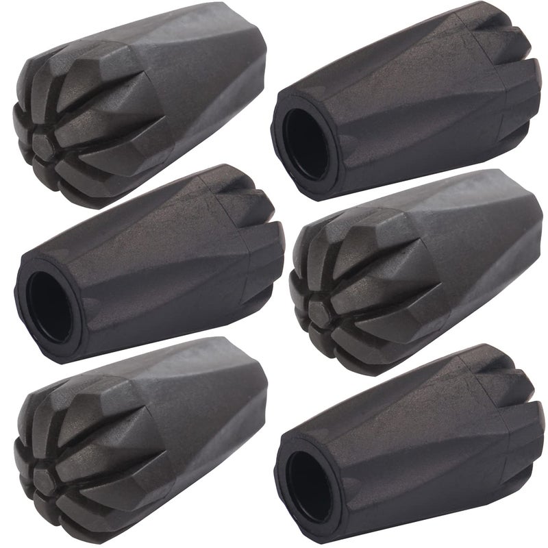 Diooid Hiking Pole Tips Extra Thick and Wear Resisting Trekking Pole Tips Replacement Pole Rubber Tip Protectors Fits Most Standard Hiking Poles with 11mm Hole Diameter Black - Image 1