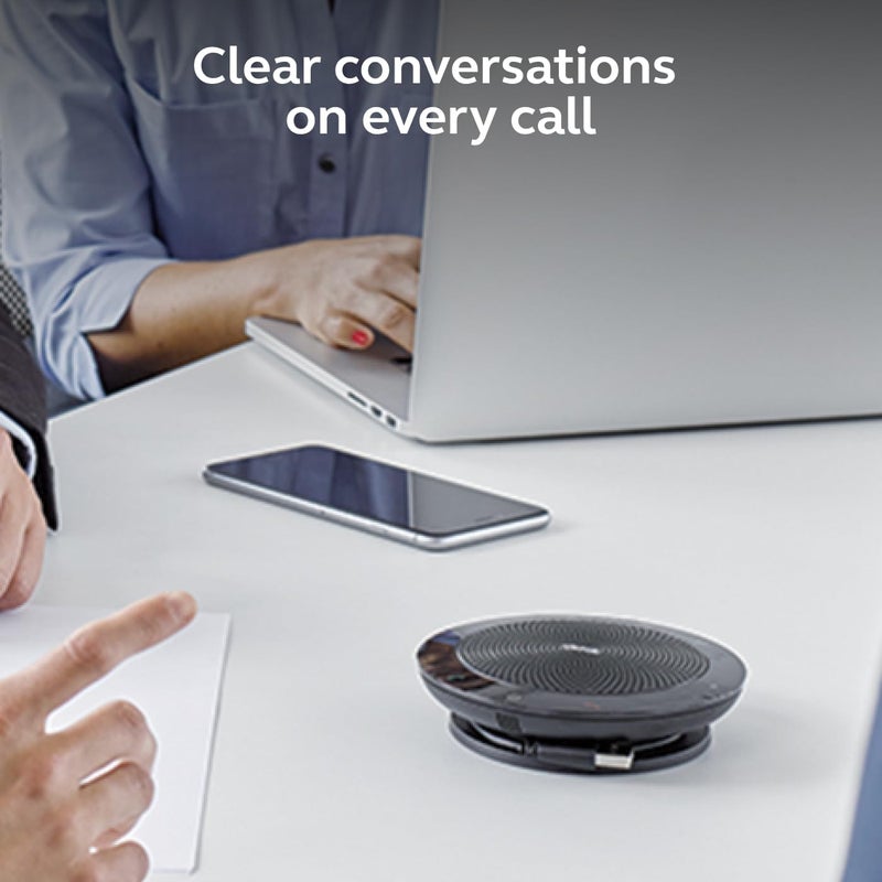 Jabra Speak 510 (2025 Edition) Portable, USB or Wireless Bluetooth Speaker for Meetings and Calls with Crystal-Clear Sound, Works with All Meeting Platforms - Microsoft Teams, Google Meet, Zoom, Black - Image 4
