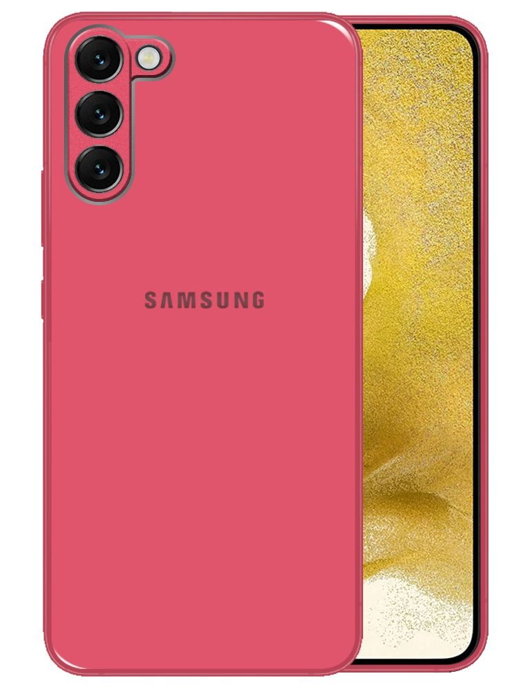 CATANES Samsung Galaxy S22 Plus Electroplated Hard Glossy Case Camera Protection Shockproof Anti Fall Case Pink - Image 1