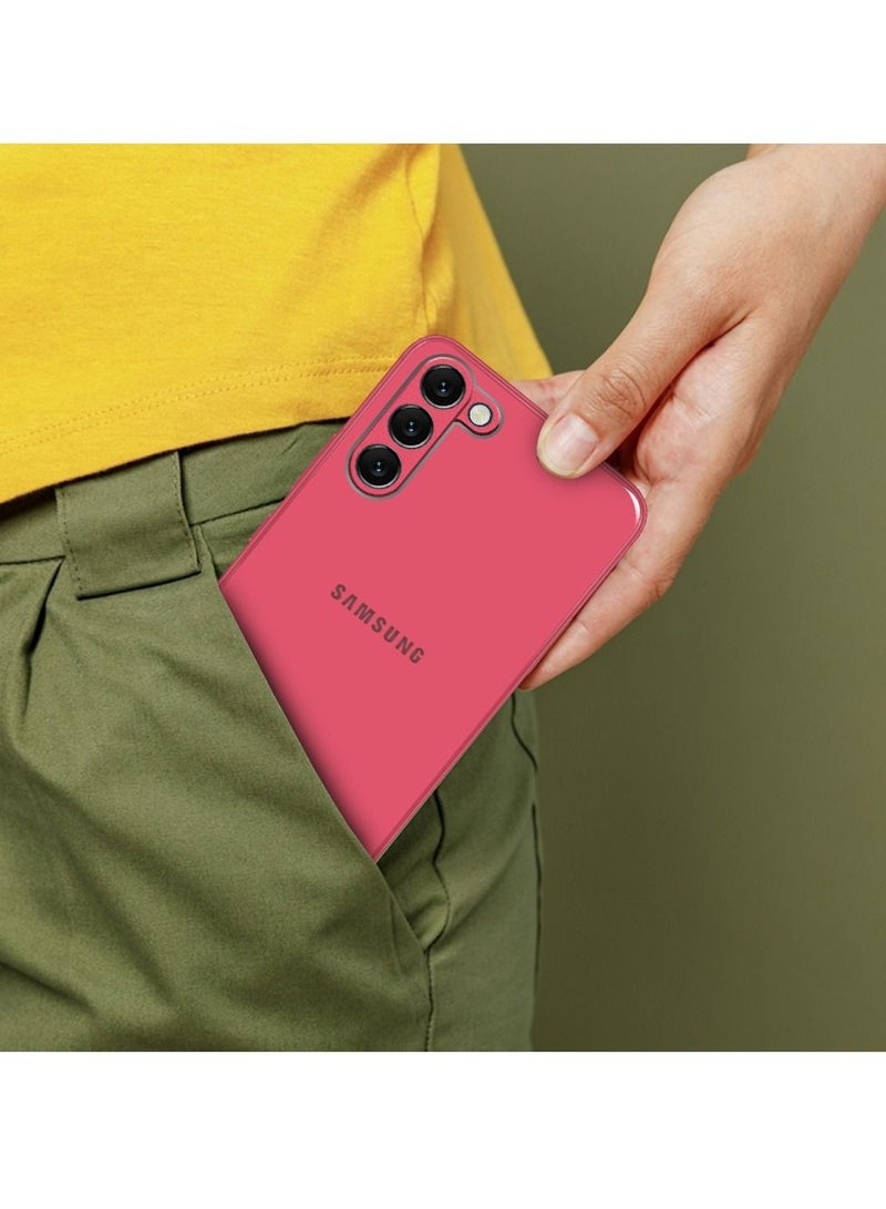 CATANES Samsung Galaxy S22 Plus Electroplated Hard Glossy Case Camera Protection Shockproof Anti Fall Case Pink - Image 5