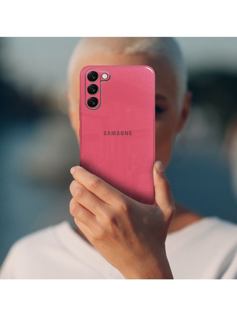 CATANES Samsung Galaxy S22 Plus Electroplated Hard Glossy Case Camera Protection Shockproof Anti Fall Case Pink - Image 3