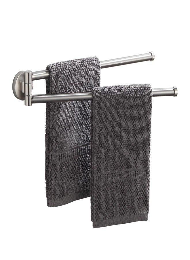 BGL Swivel Towel Bar for Bathroom Brushed Nickel,Swing Out Double Towel Bar 2-Arm Kitchen Wall Mounted Towel Hanger Holder for Bathroom Organizer - Image 1