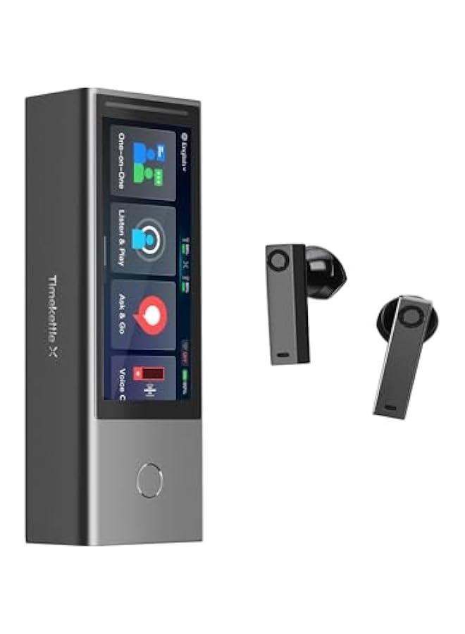 تايم كاتل موزع مترجم ذكاء اصطناعي X1 من تايم كيتل، كيان مستقل، سماعة اذن مترجمة متزامنة ثنائية الاتجاه، جهاز مترجم مطور مع ترجمة الوسائط، وضع العرض التقديمي وترقية تي تي اس للاجتماعات متعددة اللغات - Image 1