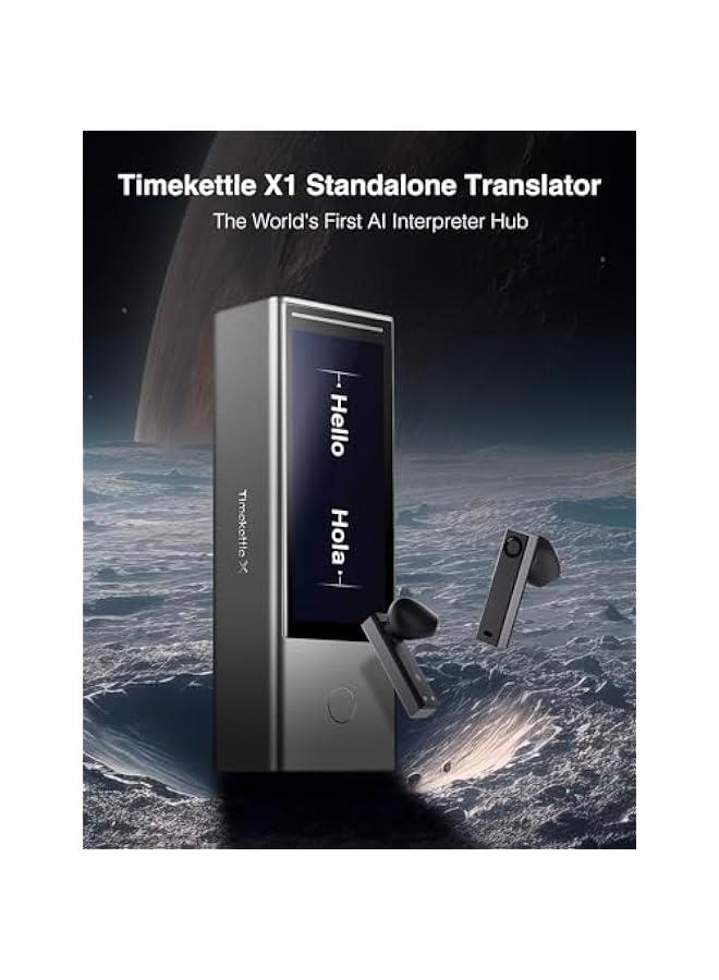 تايم كاتل موزع مترجم ذكاء اصطناعي X1 من تايم كيتل، كيان مستقل، سماعة اذن مترجمة متزامنة ثنائية الاتجاه، جهاز مترجم مطور مع ترجمة الوسائط، وضع العرض التقديمي وترقية تي تي اس للاجتماعات متعددة اللغات - Image 2
