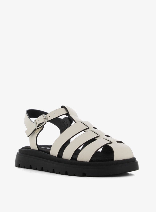 SJ Girls' Solid Backstrap Sandals with Buckle Closure  - Image 1