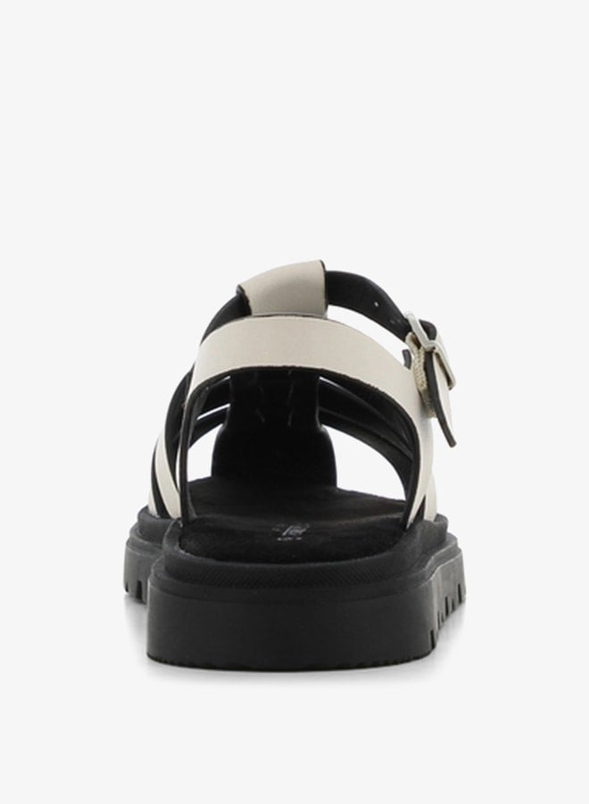 SJ Girls' Solid Backstrap Sandals with Buckle Closure  - Image 3