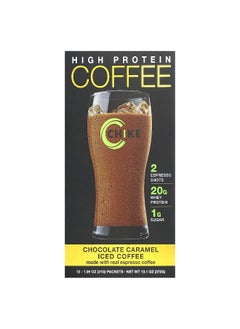 Chike Nutrition Chike Nutrition, High Protein Iced Coffee, Chocolate Caramel, 12 Packets, 1.09 oz (31 g) Each  - Image 1