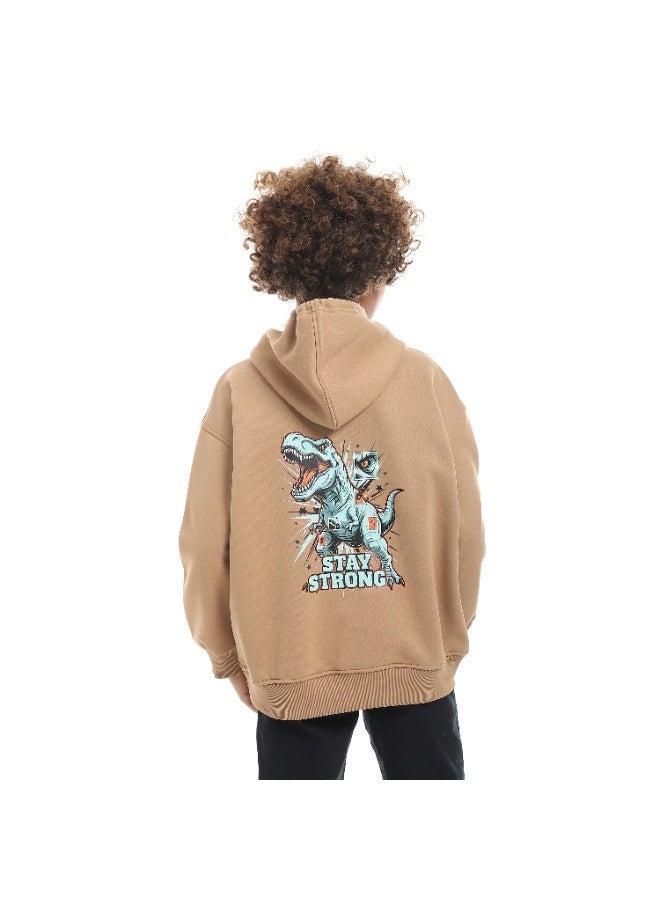 سيزار هودي  أولادي ميلتون شتوي مزود بطباعات علي الصدر والضهر - Image 3