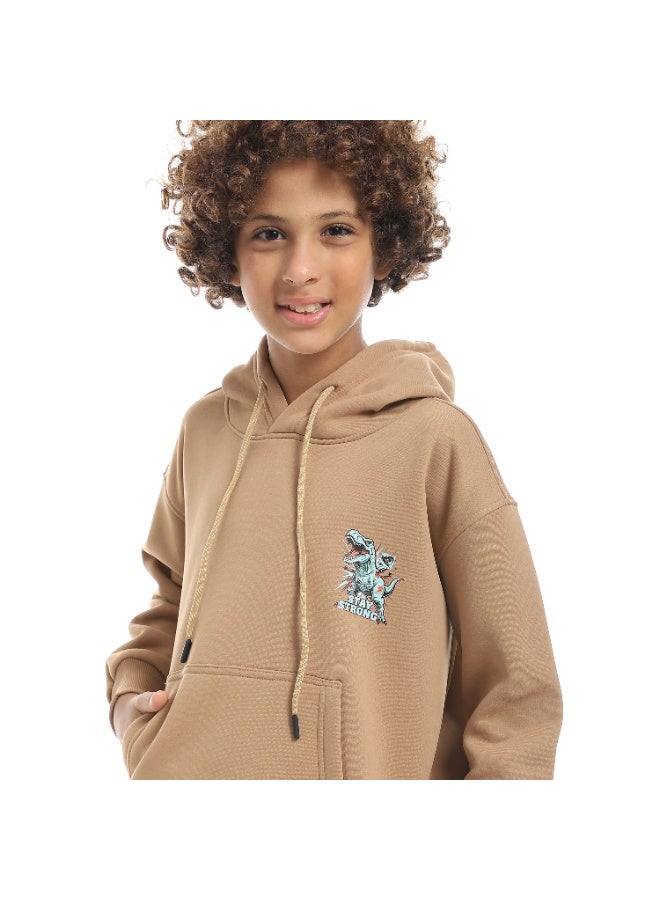 سيزار هودي  أولادي ميلتون شتوي مزود بطباعات علي الصدر والضهر - Image 5