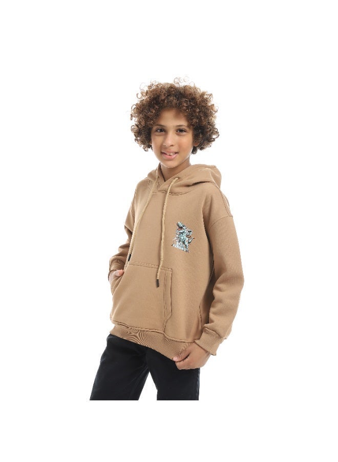 سيزار هودي  أولادي ميلتون شتوي مزود بطباعات علي الصدر والضهر - Image 2