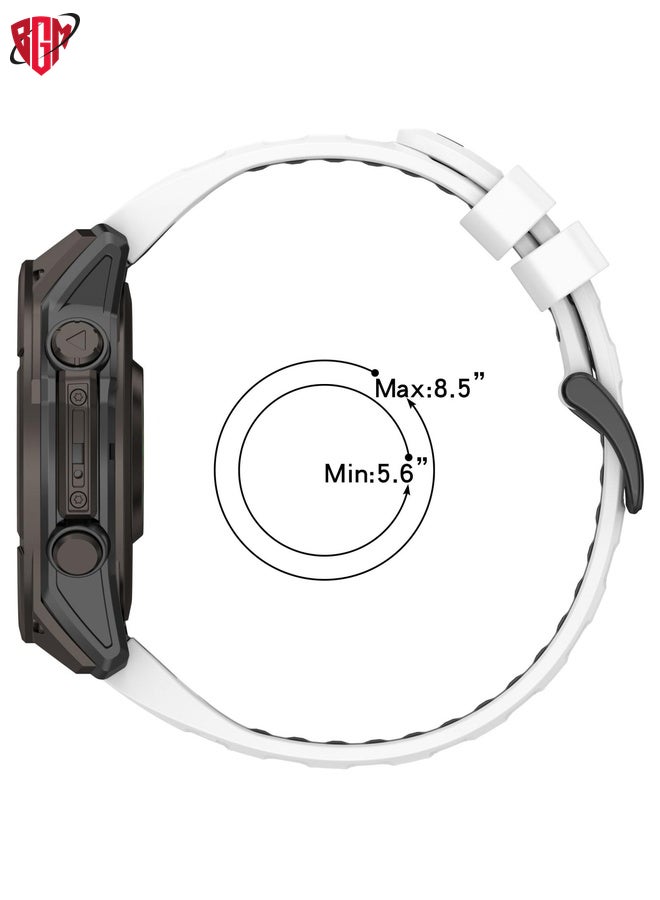 BGM Watch Band Strap For Garmin Fenix 8 MIP 51mm Dual Color Quick Release Steel Buckle 26mm Silicone Watch Band(Black)  - Image 5
