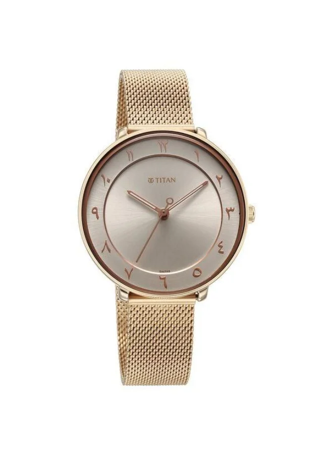 TITAN Marhaba Quartz Analog Beige Dial Rose Gold Stainless Steel Strap Watch for Women - 2651WM09