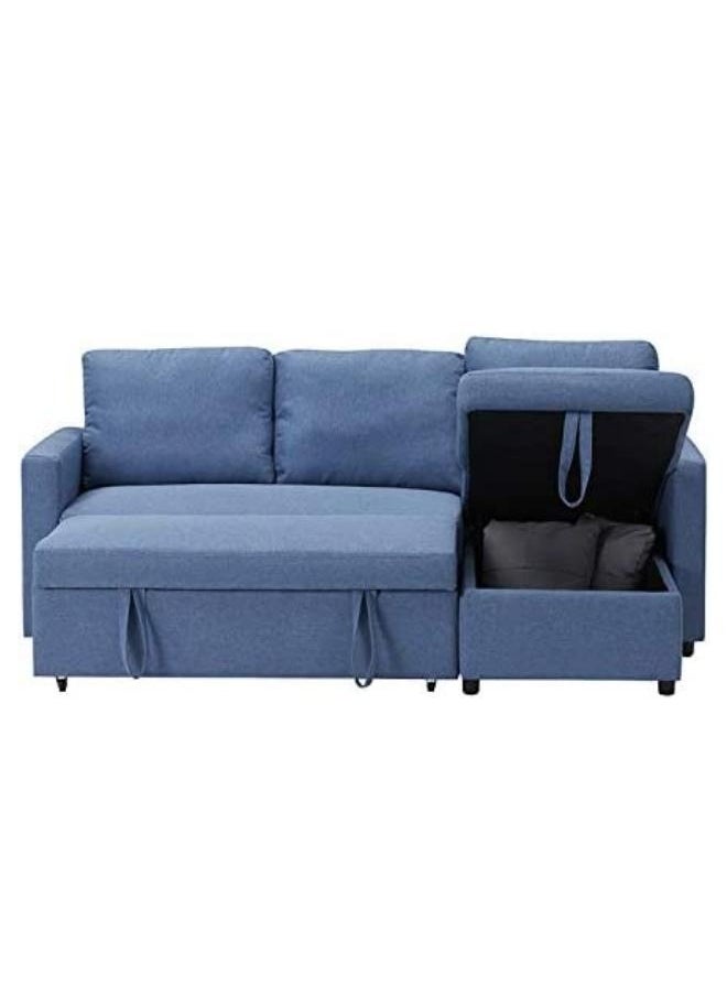 SULSHA - Modern  L Shape Corner Sofa, Sofa Bed - Blue - Image 1