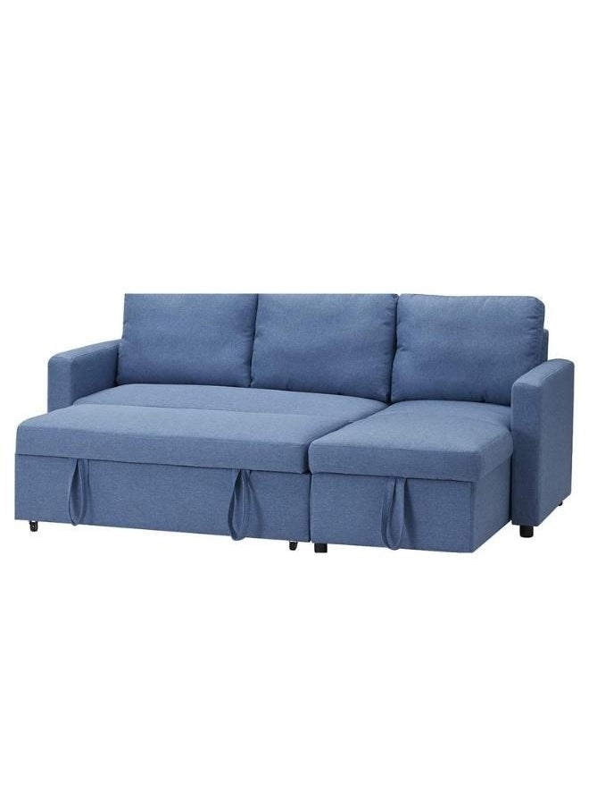 SULSHA - Modern  L Shape Corner Sofa, Sofa Bed - Blue - Image 1