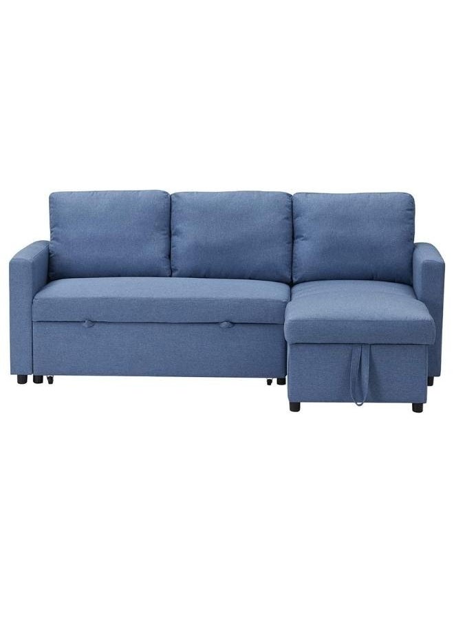 SULSHA - Modern  L Shape Corner Sofa, Sofa Bed - Blue - Image 1
