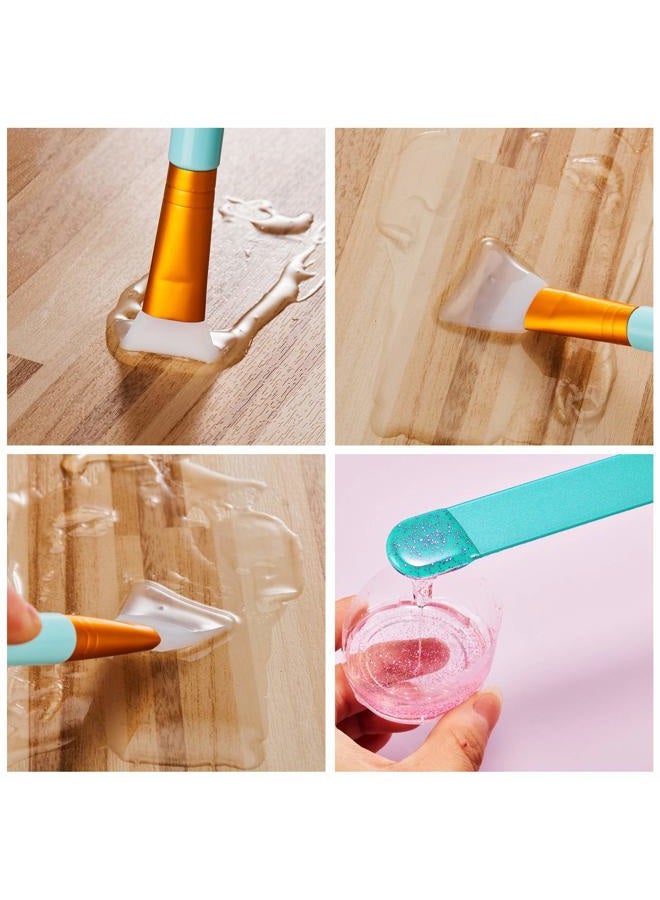 Patelai 15-Piece Reusable Stir Sticks Set - 12 Resin Sticks & 3 Silicone Epoxy Brushes - Pink - For Face Mask & Makeup - Image 5